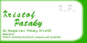 kristof pataky business card