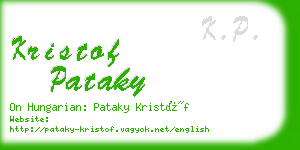 kristof pataky business card